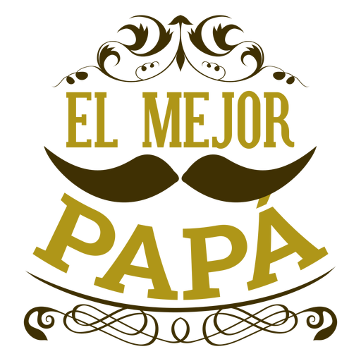 Best father moustache vignette inscription badge PNG Design