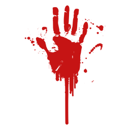 Blood palm finger print silhouette Transparent PNG