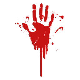 Silueta de huella digital de palma de sangre Diseño PNG