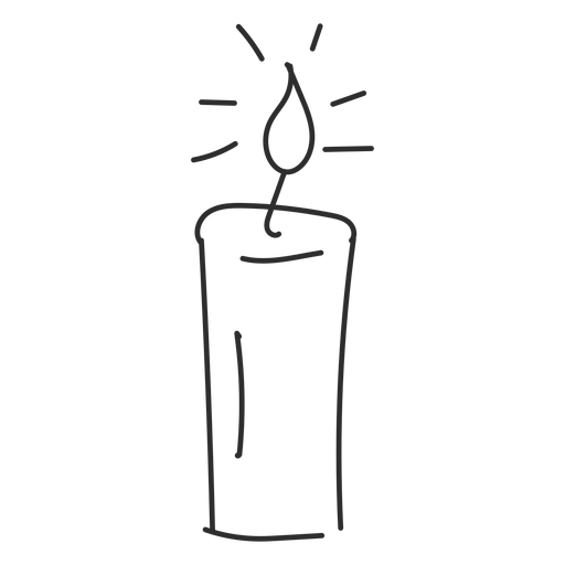 Candle light sketch stroke PNG Design