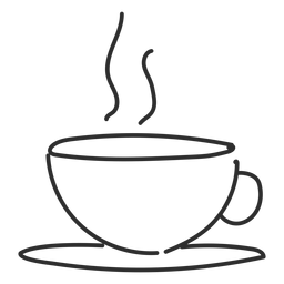 Cup saucer steam doodle stroke