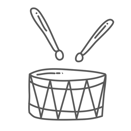 Drum drumstick doodle PNG Design