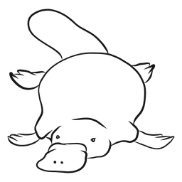 Pico de pato ornitorrinco pico pierna cola boceto Diseño PNG