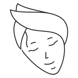 Traço de esboço de fita de rosto Desenho PNG