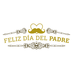 Crachá de inscrição de bigode com vinheta e coração para o dia dos pais Desenho PNG