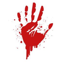 Silhueta de sangue com impressão da palma da mão