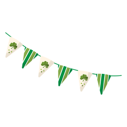 Flag garland clover stripe flat PNG Design