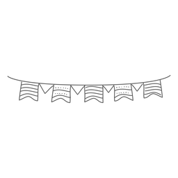 Flag garland doodle PNG Design