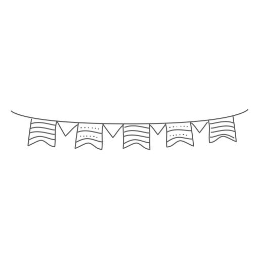 Flag garland doodle PNG Design