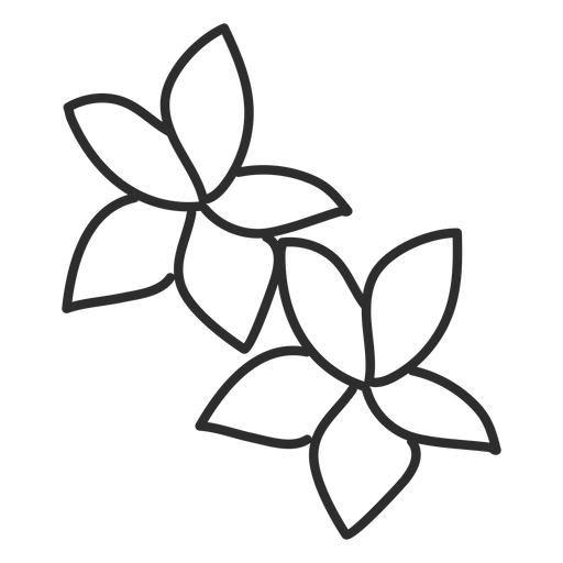 Flower petal leaf doodle stroke PNG Design