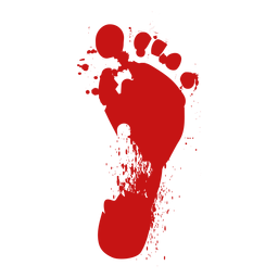 Blut Silhouette des Fußzeilendrucks PNG-Design