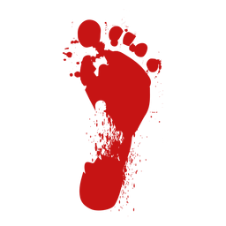 Foot toe print blood silhouette