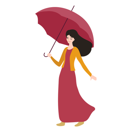 Girl umbrella illustration - Transparent PNG & SVG vector