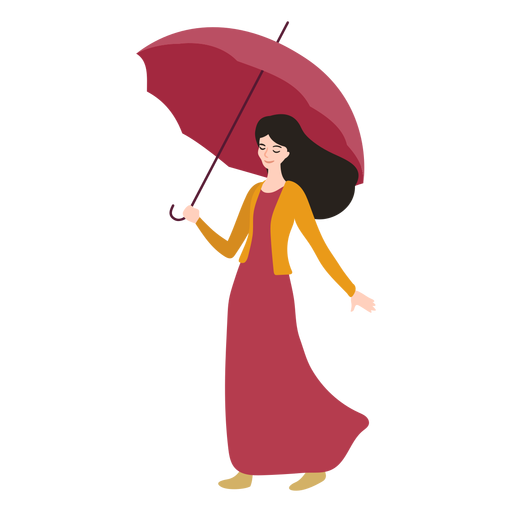 Girl umbrella illustration PNG Design