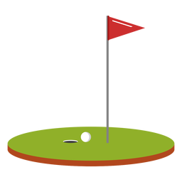 Ilustración de curso de bandera de pelota de golf Ilustración de curso de bandera de pelota de golf