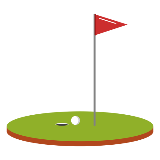 Golfball-Flaggenkursillustration PNG-Design