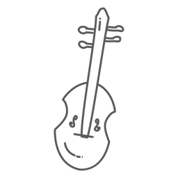 Guitarra mandolina doodle Diseño PNG