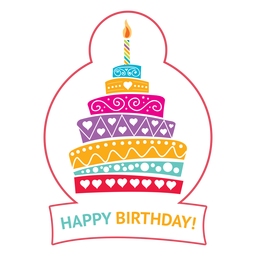 Feliz cumpleaños pastel vela fuego ilustración Diseño PNG