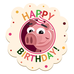 Autocolante com emblema de porco feliz Desenho PNG