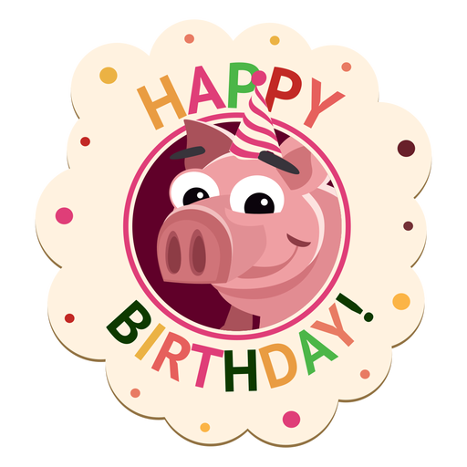 Download Happy birthday dog cap badge sticker illustration ...