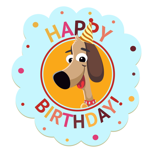 Happy birthday panda cap badge sticker illustration - Transparent PNG