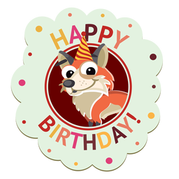 Alles Gute zum Geburtstag Schwein Kappe Abzeichen Aufkleber Illustration PNG-Design
