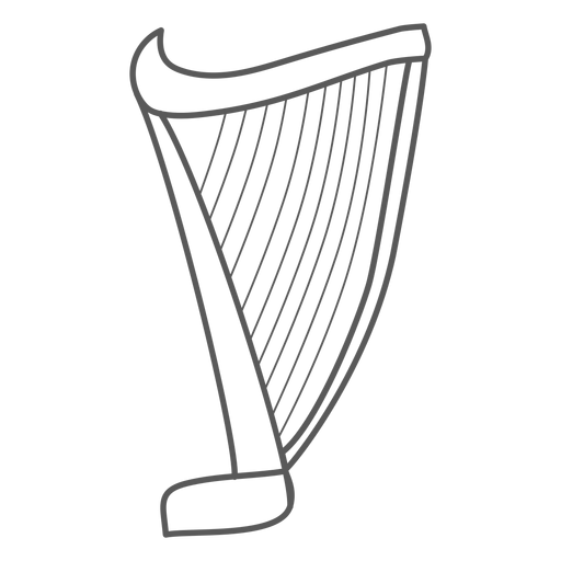 Doodle de cordas de harpa Desenho PNG