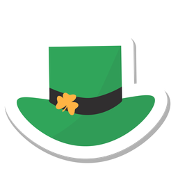 Pegatina sombrero trébol Diseño PNG