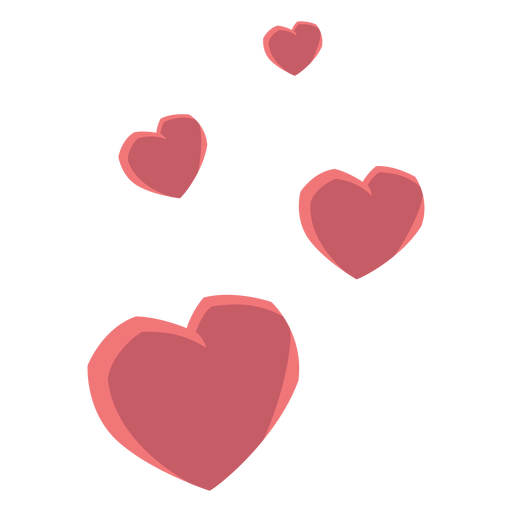 Corazón cuatro amor plano Diseño PNG