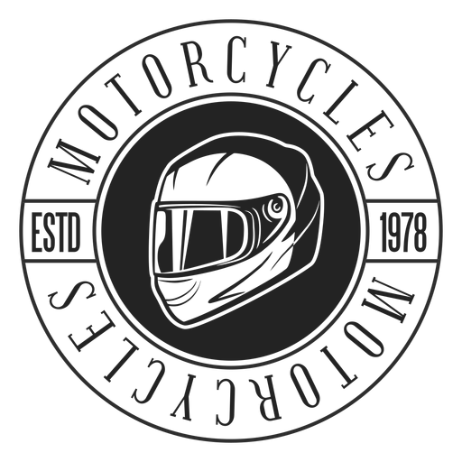 Insignia de c?rculo de motocicleta de texto de casco Diseño PNG