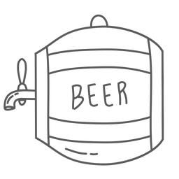 Doodle de cerveja de barril Desenho PNG