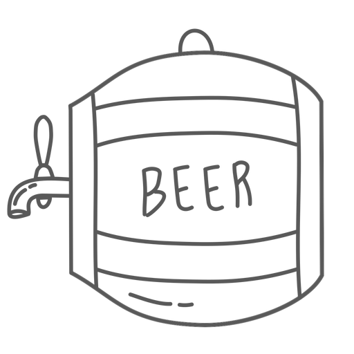 Doodle de cerveza de barril Diseño PNG