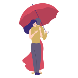 Lady man embrace  umbrella flat Transparent PNG