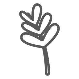 Leaf stem doodle PNG Design