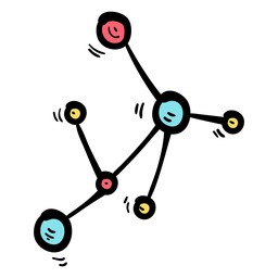 Molecule model flat PNG Design