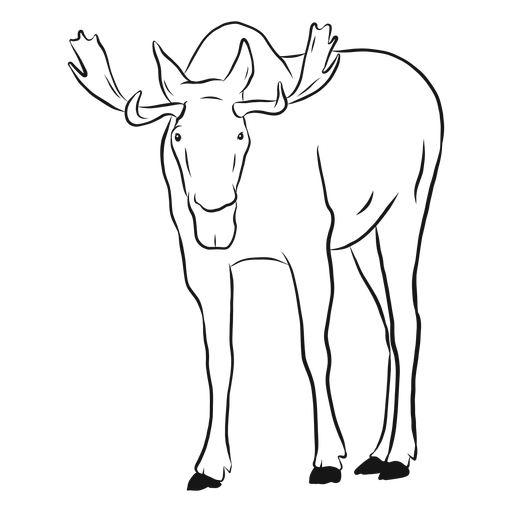 Moose elk antler hoof sketch - Transparent PNG & SVG vector file