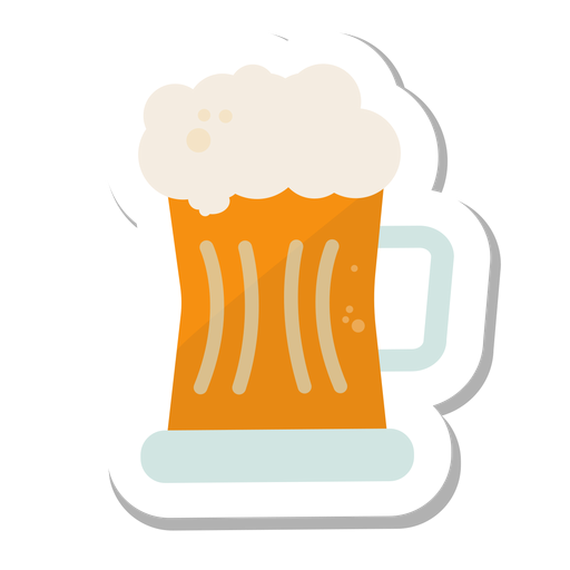 Mug beer sticker PNG Design