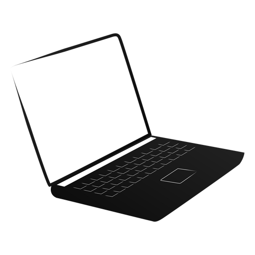 Silhueta da tela do laptop netbook notebook