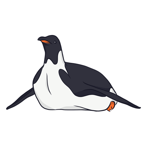 Penguin wing beak crawling illustration PNG Design