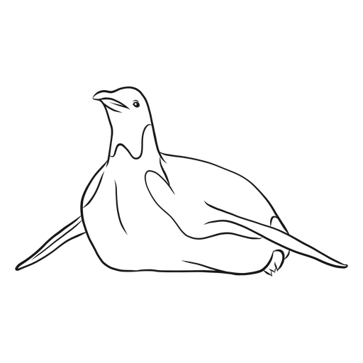 Penguin wing beak crawling sketch PNG Design