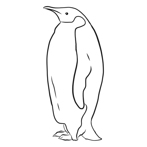 Penguin wing beak tail fat sketch PNG Design