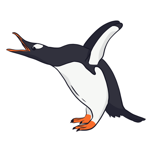 Penguin wing beak tail illustration PNG Design