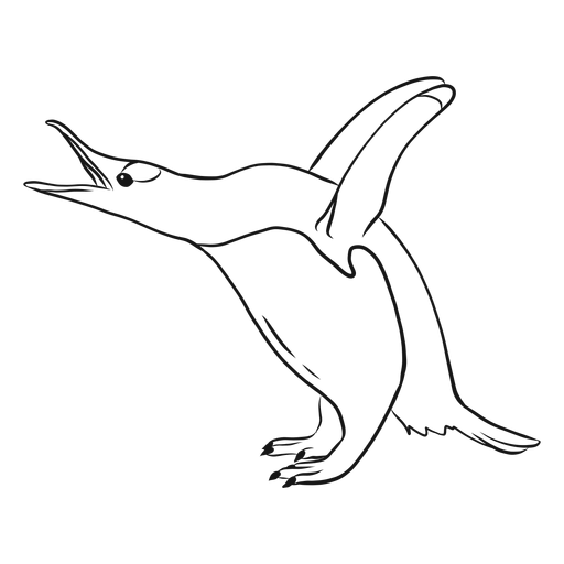 Penguin wing beak tail sketch PNG Design