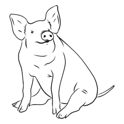 Bosquejo de pezuña de cola de oreja de hocico de cerdo Diseño PNG