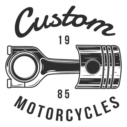 Insignia de motocicleta de texto de pistón Diseño PNG