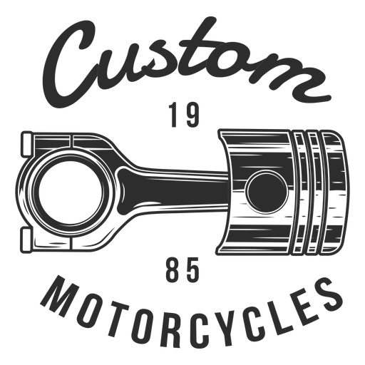 Piston text motorcycle badge