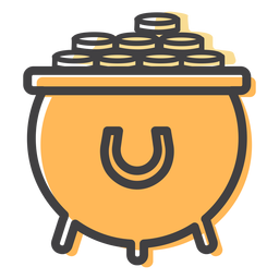 Topfmünze Goldstrich PNG-Design