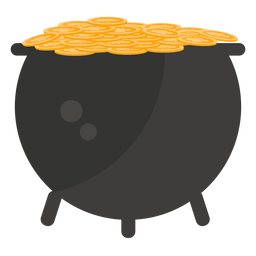 Pot gold coin flat Pot gold coin flat