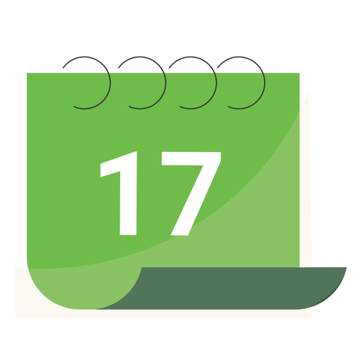 Siebzehn Kalender flach PNG-Design