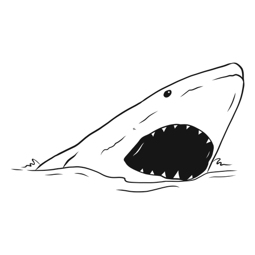 Desenho de mar com boca de tubar?o Desenho PNG